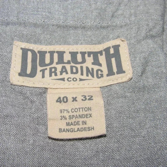DULUTH Trading Company Flex Ballroom Relaxed Fit Khaki Blue Work Pants Size 40 - Picture 5 of 5
